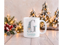 Load image into Gallery viewer, Personalised Gonk Christmas Mug with Name and Initial, White Ceramic, 11oz