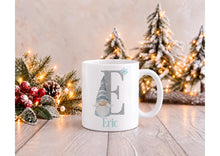 Load image into Gallery viewer, Personalised Gonk Christmas Mug with Name and Initial, White Ceramic, 11oz