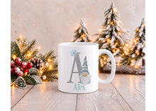 Load image into Gallery viewer, Personalised Gonk Christmas Mug with Name and Initial, White Ceramic, 11oz