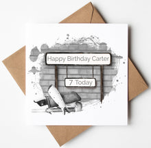 Load image into Gallery viewer, Printed Personalised Hockey Birthday Card