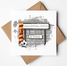 Load image into Gallery viewer, Printed Personalised Football/Soccer Birthday Card