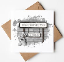 Load image into Gallery viewer, Printed Personalised Hockey Birthday Card