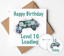 Load image into Gallery viewer, Gaming Birthday Card and Badge