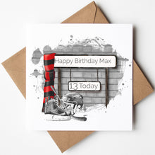 Load image into Gallery viewer, Printed Personalised Rugby Birthday Card