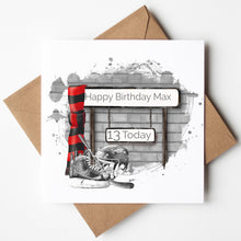 Load image into Gallery viewer, Printed Personalised Hockey Birthday Card