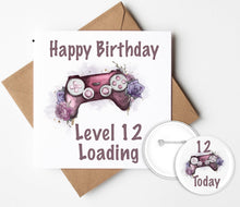 Load image into Gallery viewer, Gaming Birthday Card and Badge