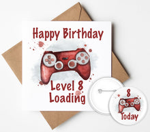 Load image into Gallery viewer, Gaming Birthday Card and Badge