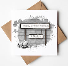 Load image into Gallery viewer, Printed Personalised Hockey Birthday Card