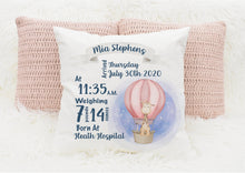 Load image into Gallery viewer, Personalised New Baby Cushion