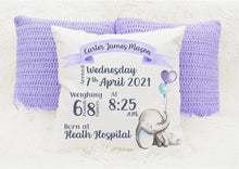 Load image into Gallery viewer, Personalised New Baby Cushion