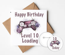 Load image into Gallery viewer, Gaming Birthday Card and Badge
