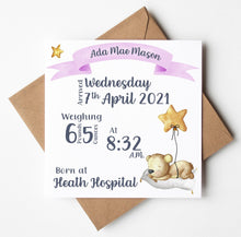 Load image into Gallery viewer, New Baby Card, Personalised Cards