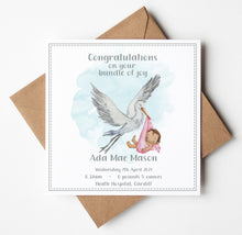 Load image into Gallery viewer, New Baby Card, Personalised Cards