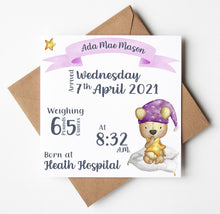 Load image into Gallery viewer, New Baby Card, Personalised Cards