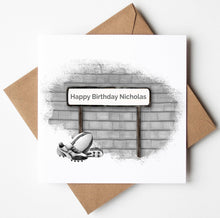 Load image into Gallery viewer, Printed Personalised Ice Hockey Birthday Card, Fathers Day Card