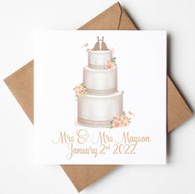 Load image into Gallery viewer, Personalised Wedding Card, Wedding Cake Card