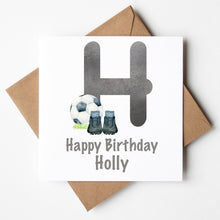Load image into Gallery viewer, Personalised Football Birthday Card