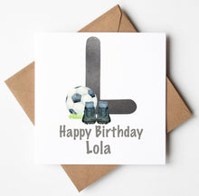 Load image into Gallery viewer, Personalised Football Birthday Card