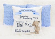 Load image into Gallery viewer, Personalised New Baby Cushion