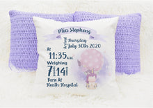 Load image into Gallery viewer, Personalised New Baby Cushion