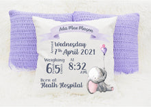 Load image into Gallery viewer, Personalised New Baby Cushion