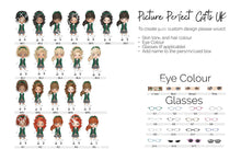 Load image into Gallery viewer, Personalised Girl's Water Bottle, Back to School Water Bottle, Stainless Steel Bottle with Custom Girl Character in Green School Uniform.