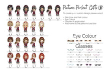 Load image into Gallery viewer, Personalised Girl's Water Bottle, Back to School Water Bottle, Stainless Steel Bottle with Custom Girl Character in Burgundy School Uniform.