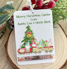 Load image into Gallery viewer, Personalised Christmas Money Holder with Name, Festive Animal and Gnome Designs
