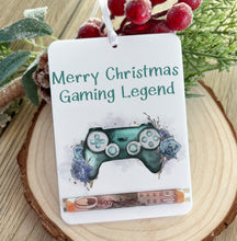 Load image into Gallery viewer, Personalised Gamer Christmas Money Holder with Name, Acrylic Controller Decoration
