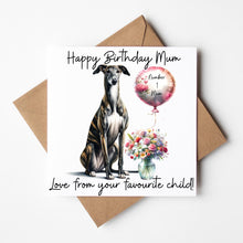 Load image into Gallery viewer, Personalised Dog Mum Birthday Card, Greyhound Design
