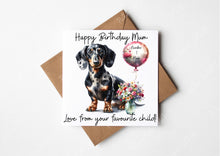 Load image into Gallery viewer, Personalised Dachshund Birthday Card for Dog Mum
