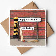 Load image into Gallery viewer, Personalised Cricket Birthday Card with Custom Front Wording
