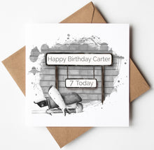 Load image into Gallery viewer, Printed Personalised Rugby Birthday Card
