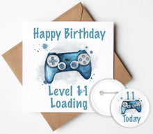 Load image into Gallery viewer, Gaming Birthday Card and Badge
