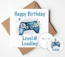 Load image into Gallery viewer, Gaming Birthday Card and Badge
