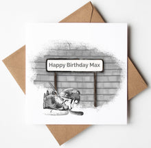 Load image into Gallery viewer, Printed Personalised Rugby Birthday Card, Fathers Day Card
