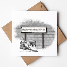 Load image into Gallery viewer, Printed Personalised Football/Soccer Birthday Card
