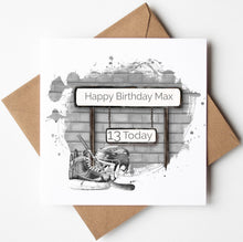 Load image into Gallery viewer, Printed Personalised Rugby Birthday Card
