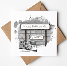 Load image into Gallery viewer, Printed Personalised Hockey Birthday Card
