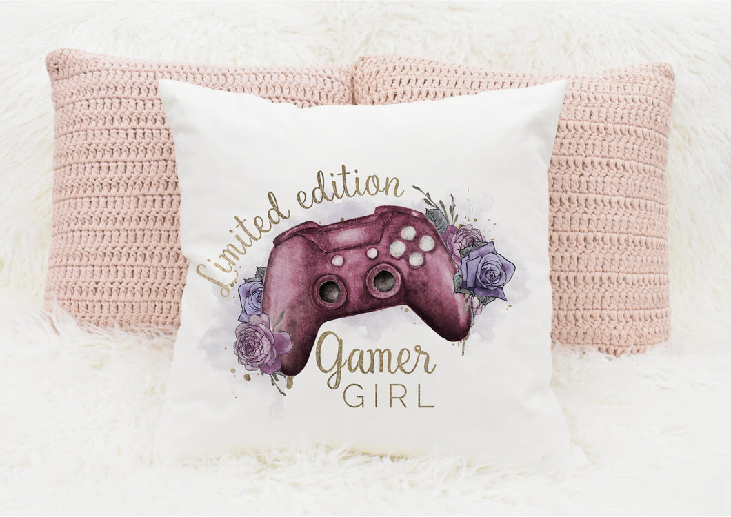 Personalised Gamer Cushions, Gamer Girl Cushion