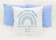 Load image into Gallery viewer, Personalised New Baby Cushion
