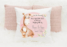 Load image into Gallery viewer, Personalised New Baby Cushion
