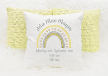 Load image into Gallery viewer, Personalised New Baby Cushion
