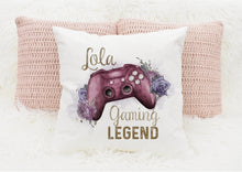 Load image into Gallery viewer, Personalised Gamer Cushions, Gamer Girl Cushion
