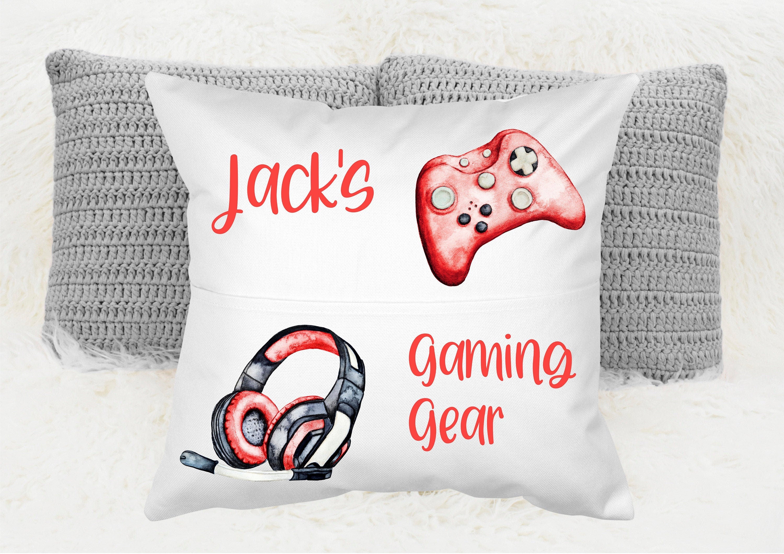 Personalised Gaming Gear Pocket Cushions