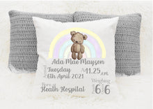 Load image into Gallery viewer, Personalised New Baby Cushion
