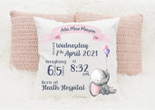 Load image into Gallery viewer, Personalised New Baby Cushion
