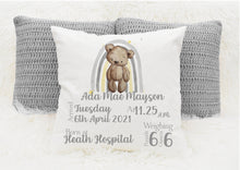 Load image into Gallery viewer, Personalised New Baby Cushion
