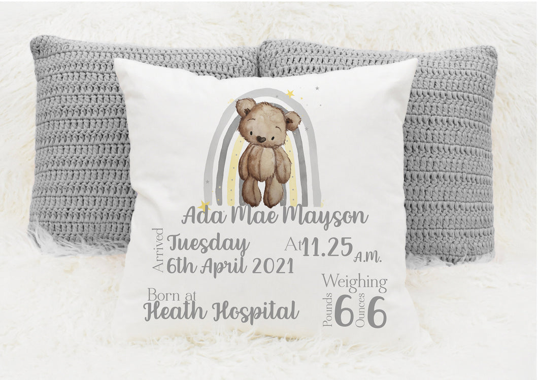 Personalised New Baby Cushion