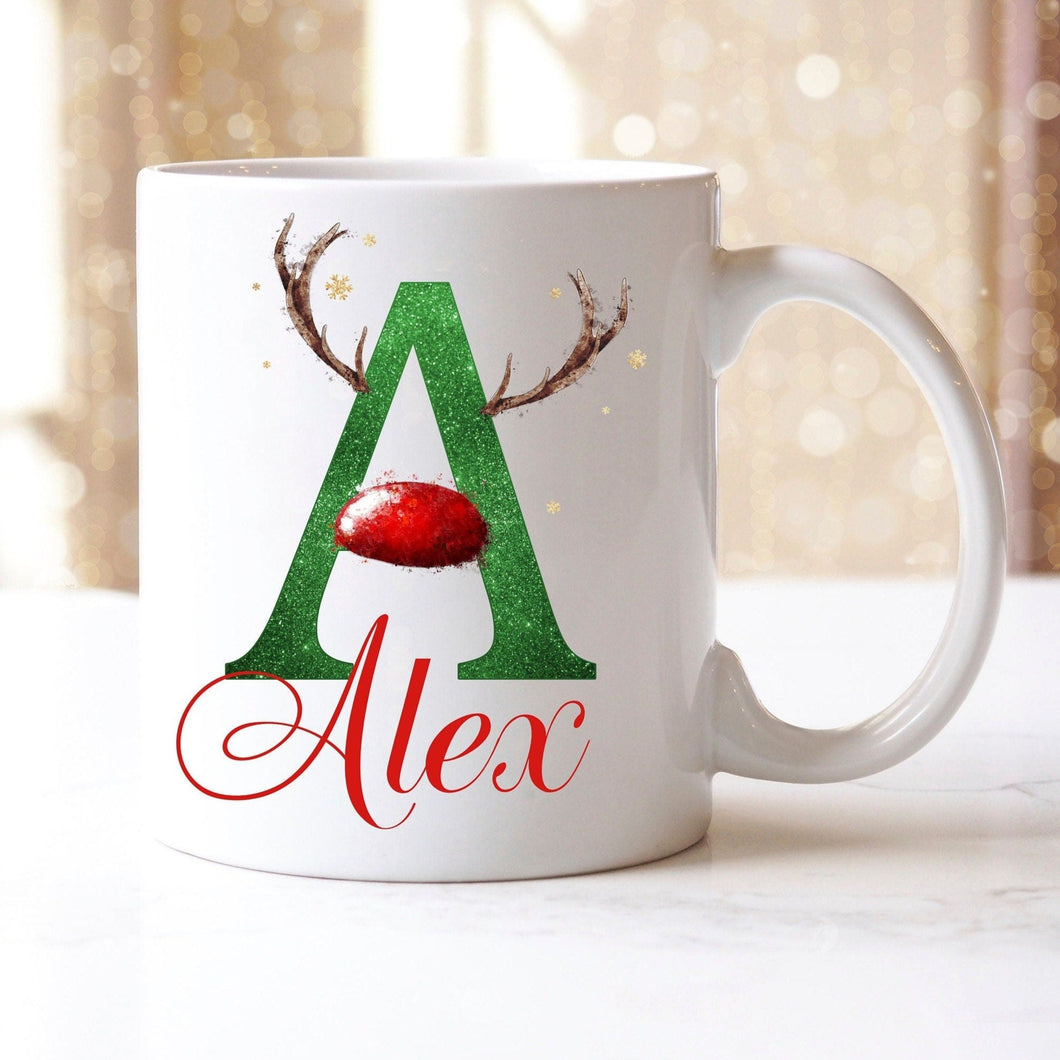 Personalised Christmas Mugs - Red & Green